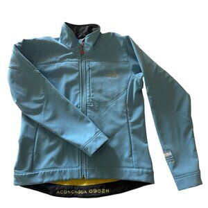 North Face Womens Small 7 Summits Aconcagua Jacket Blue & Yellow Fleece